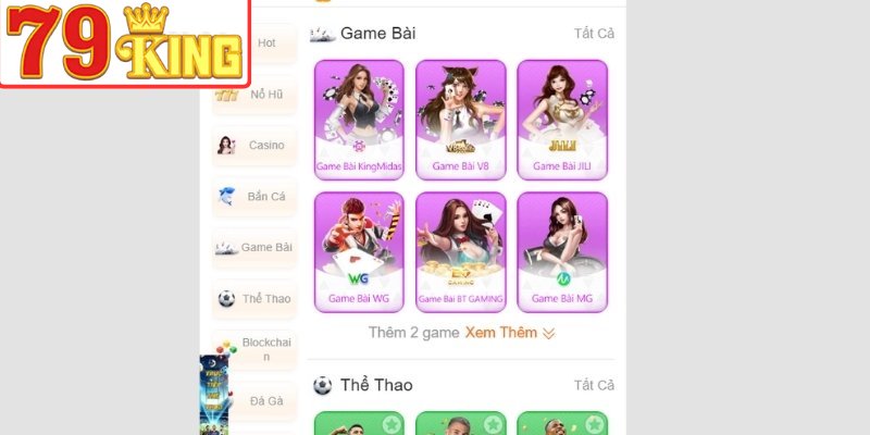 Khám phá sảnh Game Bài 79King cực cuốn hút